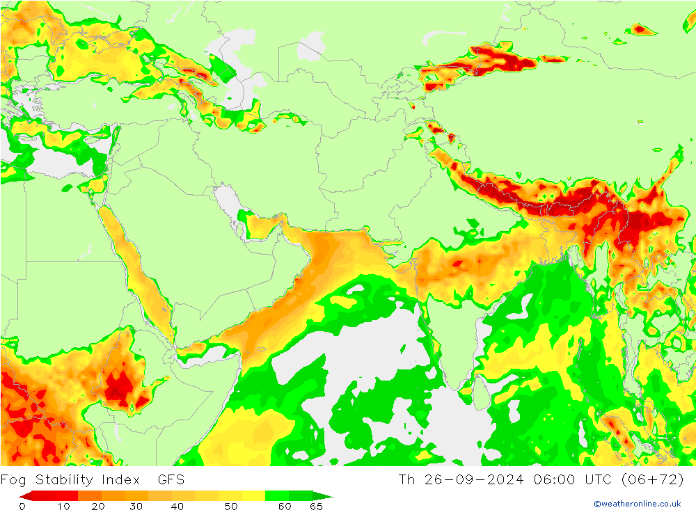 Fog Stability Index GFS Th 26.09.2024 06 UTC