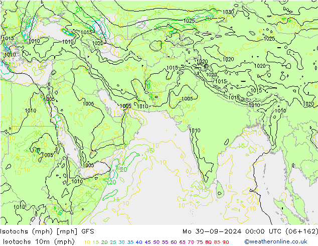 Isotachs (mph) GFS Po 30.09.2024 00 UTC