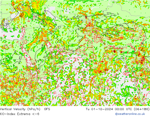 Convection-Index GFS wto. 01.10.2024 00 UTC