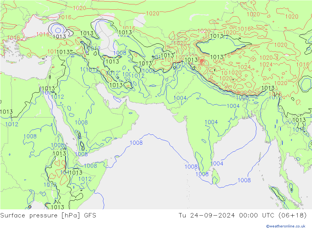 Luchtdruk (Grond) GFS di 24.09.2024 00 UTC