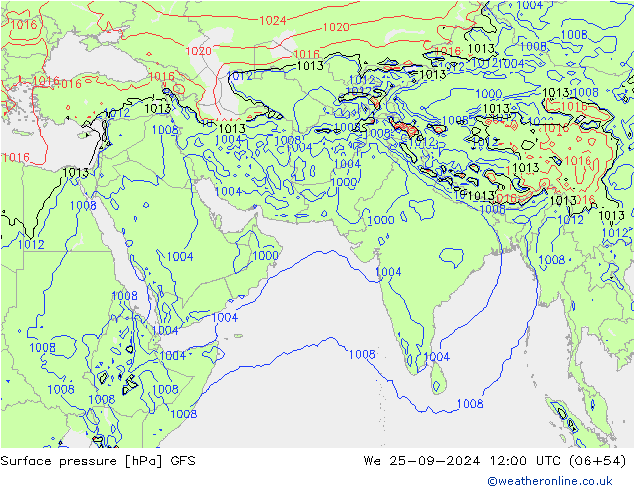 Yer basıncı GFS Çar 25.09.2024 12 UTC