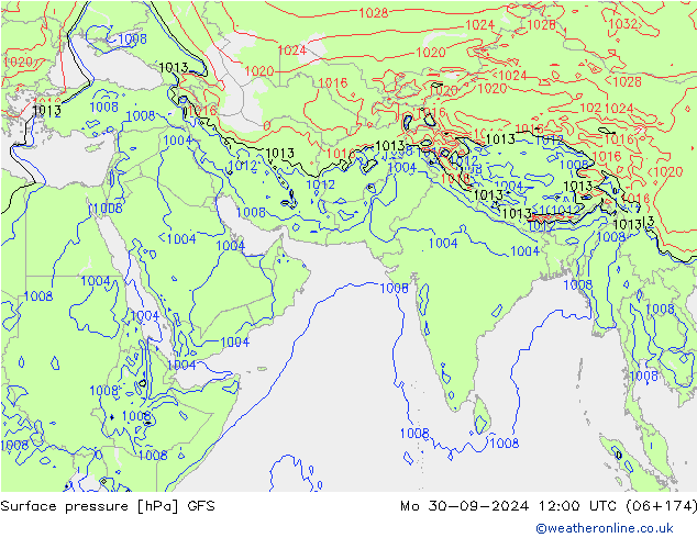 GFS: Po 30.09.2024 12 UTC