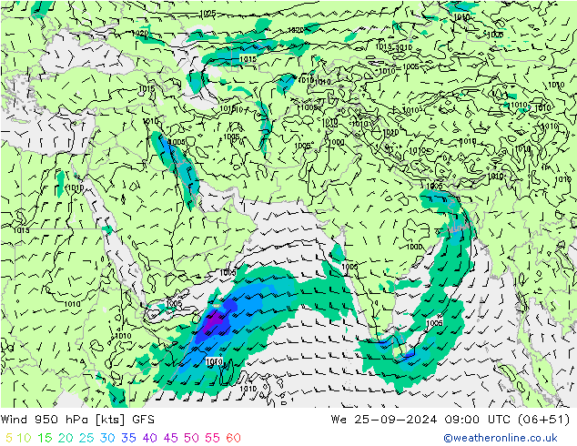  950 hPa GFS  25.09.2024 09 UTC