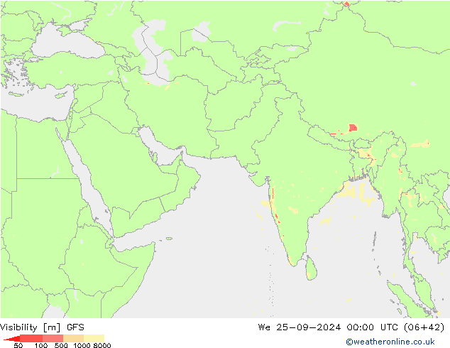 Visibility GFS We 25.09.2024 00 UTC