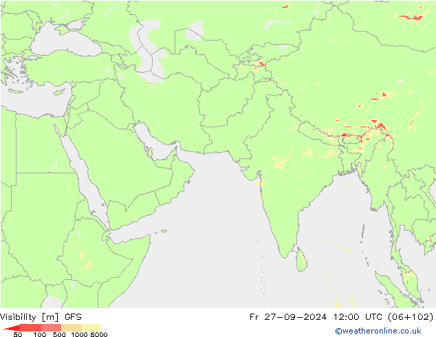 Zicht GFS vr 27.09.2024 12 UTC