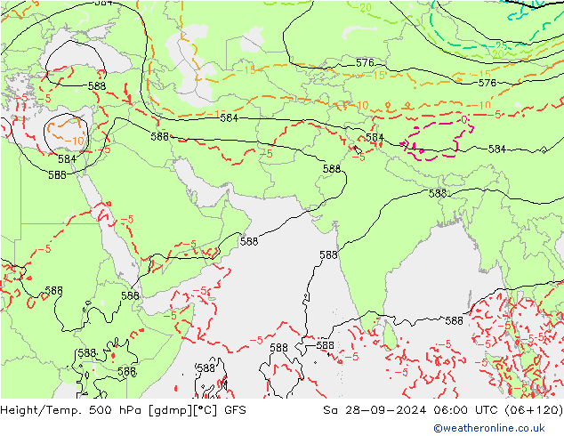 Z500/Rain (+SLP)/Z850 GFS сб 28.09.2024 06 UTC