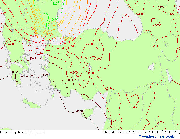 Frostgrenze GFS Mo 30.09.2024 18 UTC