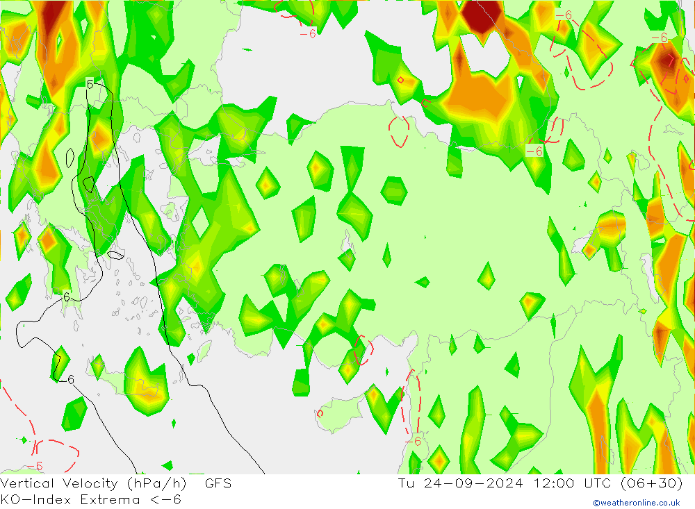 Convection-Index GFS Tu 24.09.2024 12 UTC