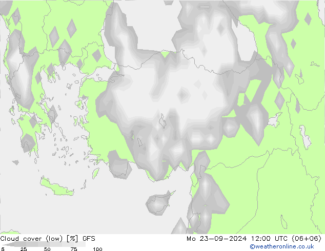 Bulutlar (düşük) GFS Pzt 23.09.2024 12 UTC