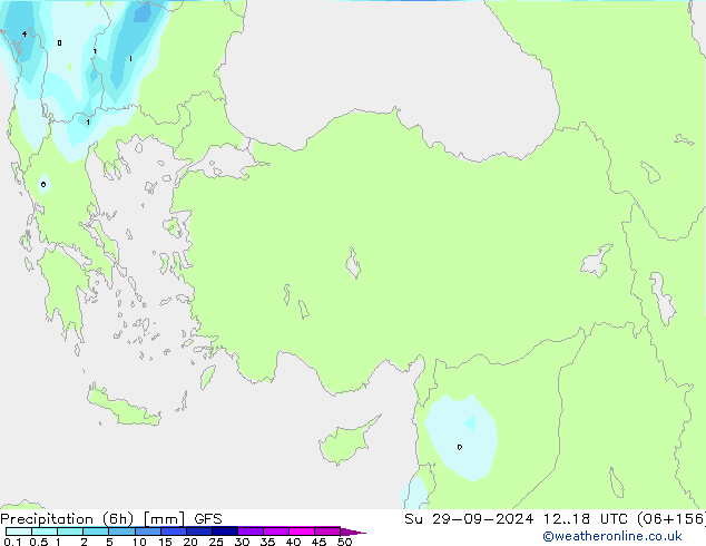 Z500/Rain (+SLP)/Z850 GFS dim 29.09.2024 18 UTC