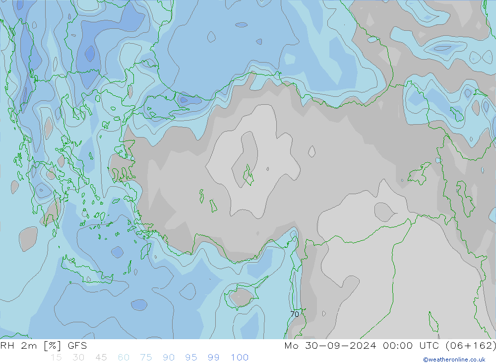 RH 2m GFS  30.09.2024 00 UTC