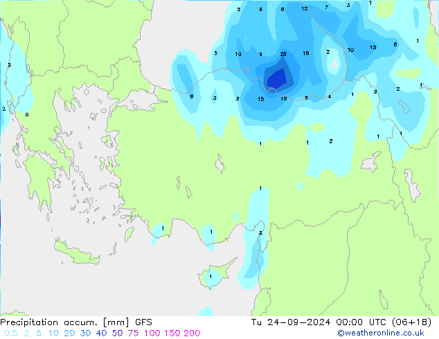 Precipitation accum. GFS Tu 24.09.2024 00 UTC