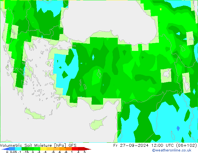 Volumetric Soil Moisture GFS vie 27.09.2024 12 UTC