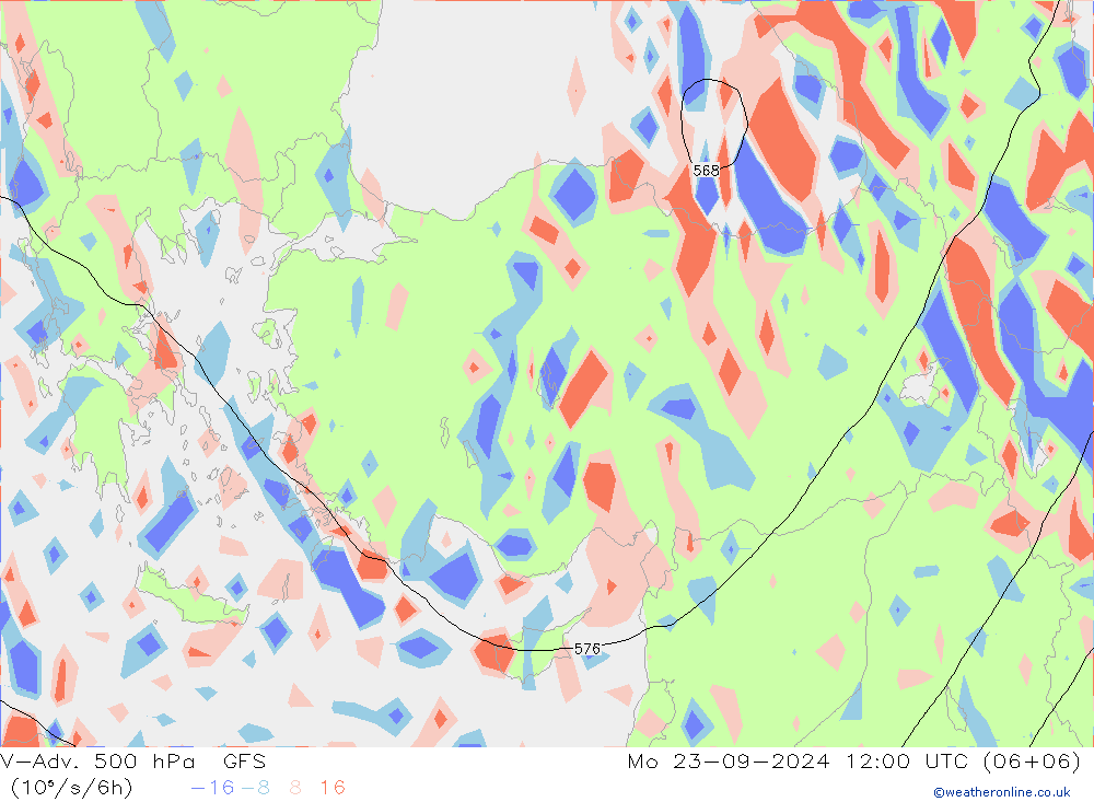 V-Adv. 500 hPa GFS Pzt 23.09.2024 12 UTC