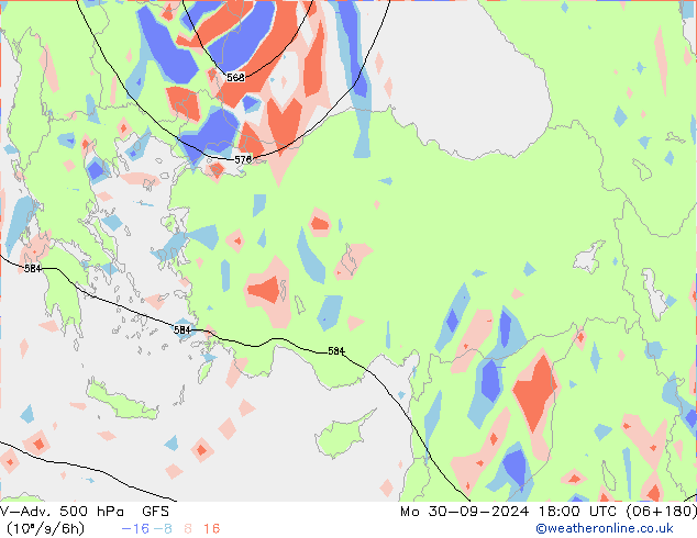 V-Adv. 500 hPa GFS Mo 30.09.2024 18 UTC