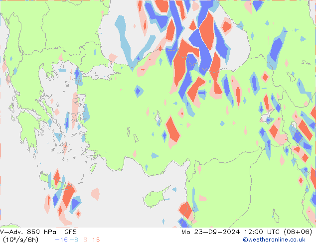 V-Adv. 850 hPa GFS Mo 23.09.2024 12 UTC