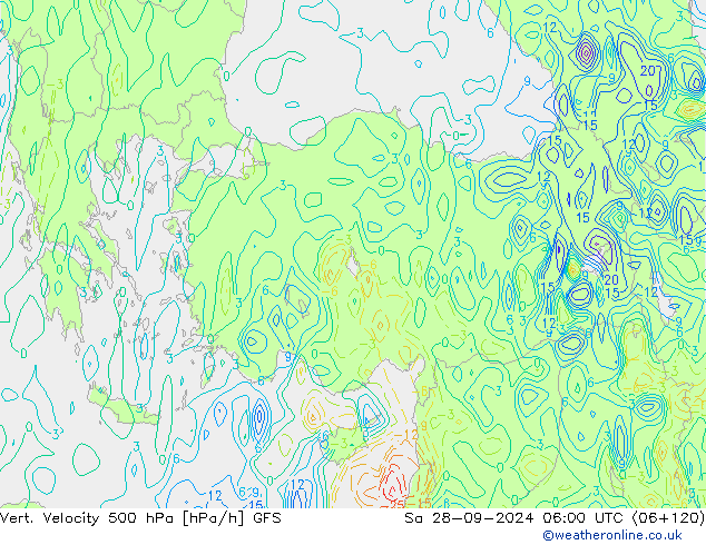 Vert. Velocity 500 hPa GFS Sáb 28.09.2024 06 UTC