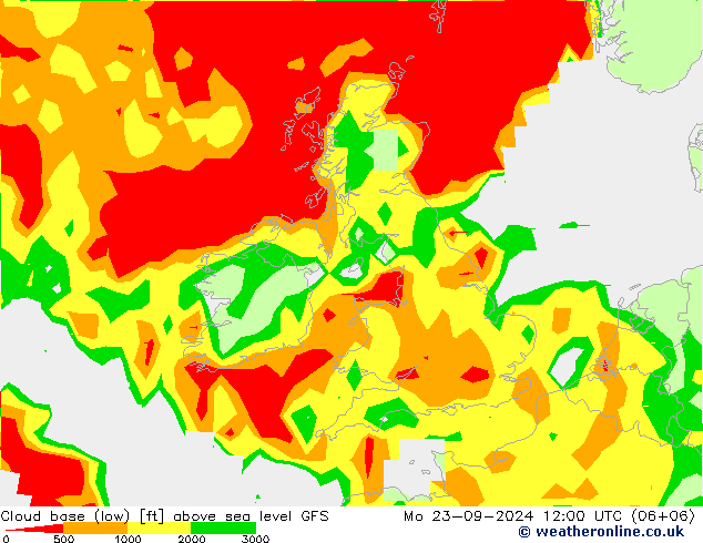 Cloud base (low) GFS Po 23.09.2024 12 UTC