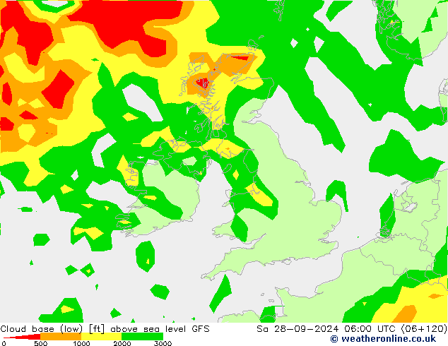 Cloud base (low) GFS Sa 28.09.2024 06 UTC