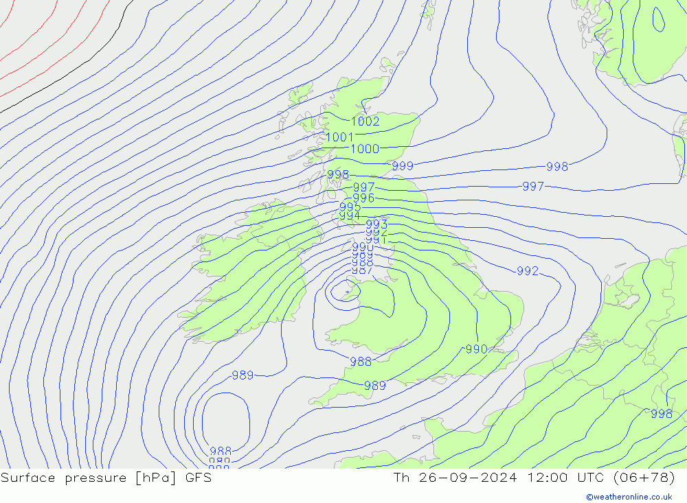 приземное давление GFS чт 26.09.2024 12 UTC