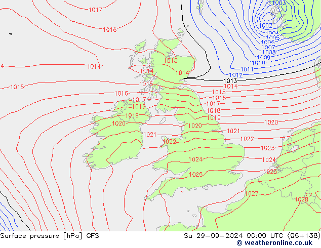 GFS: Вс 29.09.2024 00 UTC