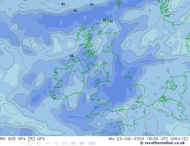 RH 925 hPa GFS  23.09.2024 18 UTC