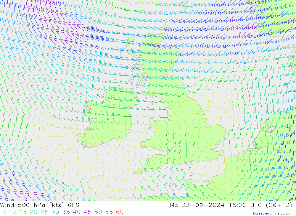 Wind 500 hPa GFS September 2024