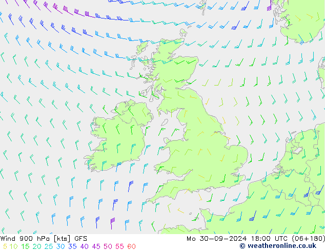  900 hPa GFS  30.09.2024 18 UTC