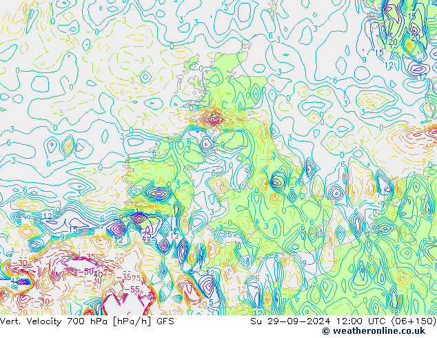 Vert. Velocity 700 hPa GFS Su 29.09.2024 12 UTC