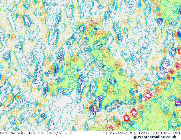 Vert. Velocity 925 hPa GFS Fr 27.09.2024 12 UTC