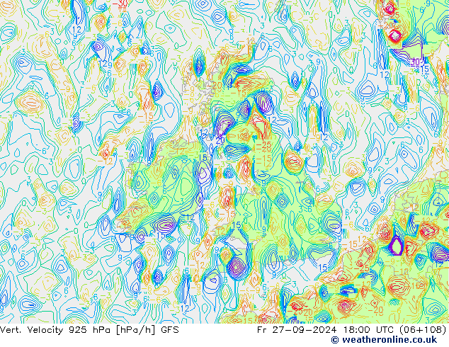 Vert. Velocity 925 hPa GFS Fr 27.09.2024 18 UTC