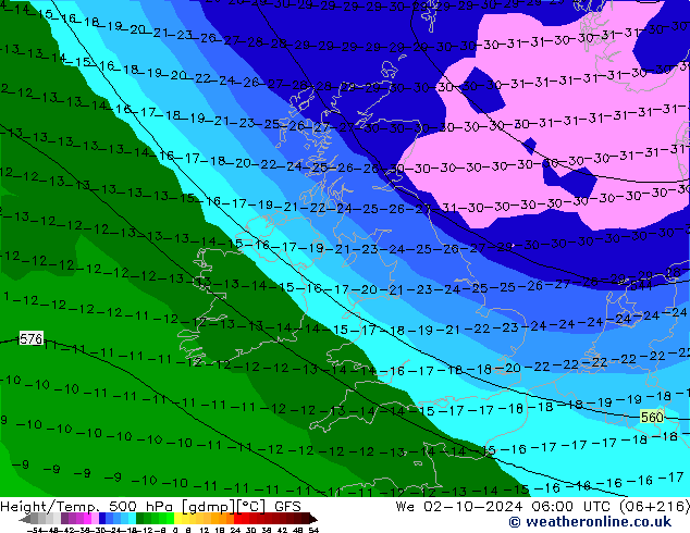 GFS: mer 02.10.2024 06 UTC