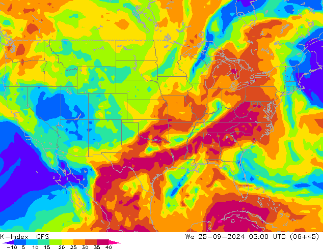 K-Index GFS We 25.09.2024 03 UTC