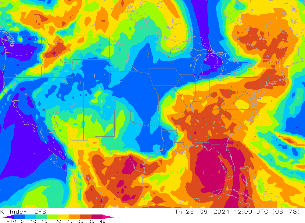 K-Index GFS Th 26.09.2024 12 UTC