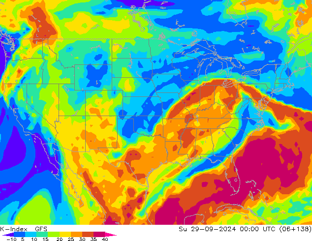 K-Index GFS Вс 29.09.2024 00 UTC