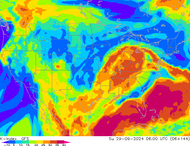 K-Index GFS dom 29.09.2024 06 UTC