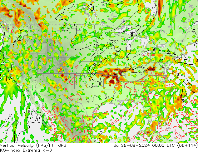 Konveksiyon - İndeks GFS Cts 28.09.2024 00 UTC