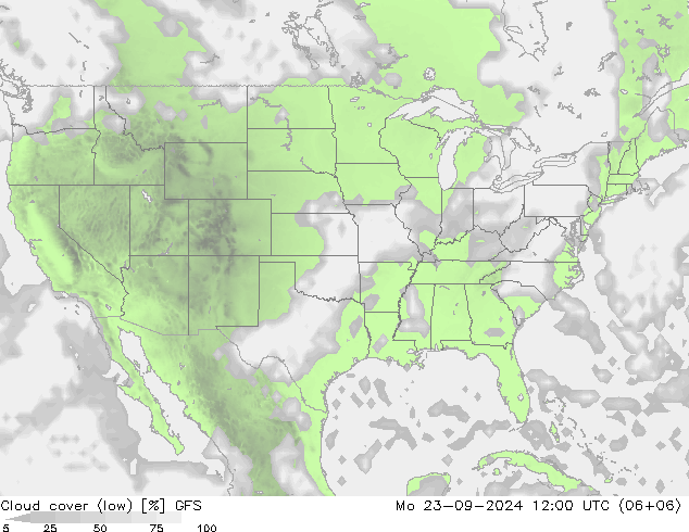 nuvens (high,médio,baixo,) GFS Seg 23.09.2024 12 UTC