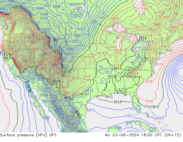 Yer basıncı GFS Pzt 23.09.2024 18 UTC