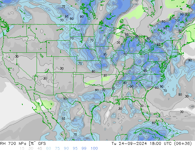 RV 700 hPa GFS di 24.09.2024 18 UTC