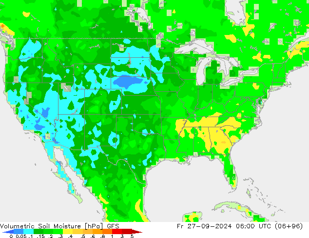 Volumetric Soil Moisture GFS Fr 27.09.2024 06 UTC