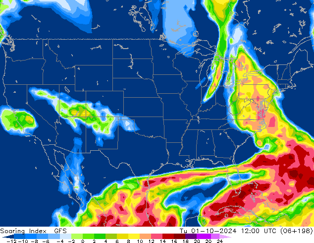 Soaring Index GFS wto. 01.10.2024 12 UTC