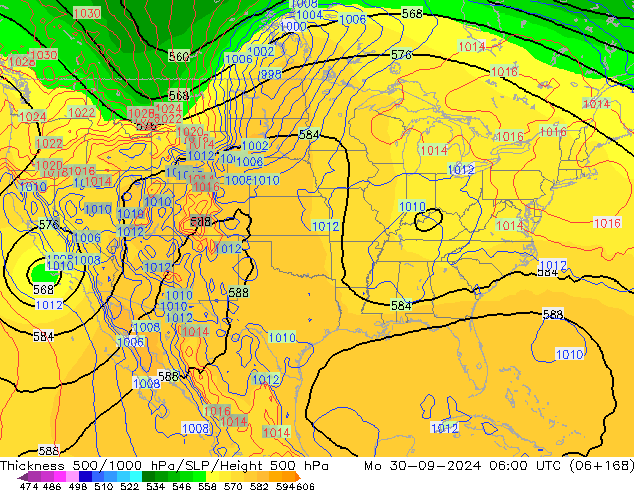 Thck 500-1000hPa GFS lun 30.09.2024 06 UTC