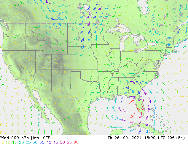 Wind 900 hPa GFS Th 26.09.2024 18 UTC