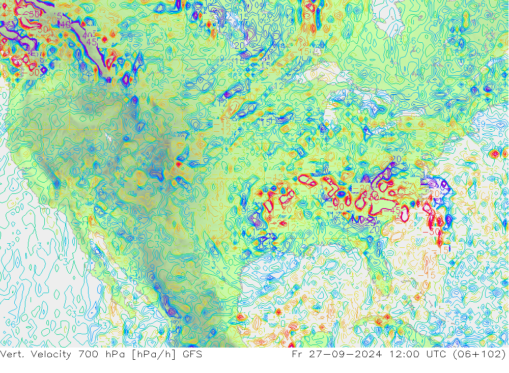 Vert. Velocity 700 hPa GFS Pá 27.09.2024 12 UTC