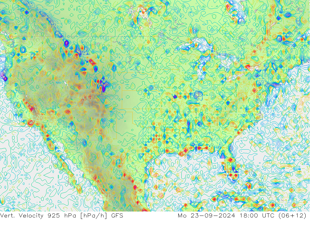 Vert. Velocity 925 hPa GFS lun 23.09.2024 18 UTC