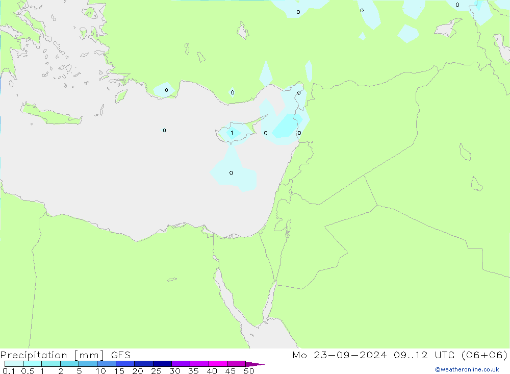 Precipitation GFS Mo 23.09.2024 12 UTC