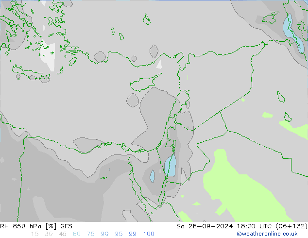 RH 850 hPa GFS Sa 28.09.2024 18 UTC