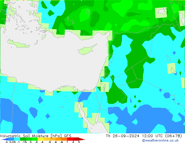 Volumetrisch bodemvocht GFS do 26.09.2024 12 UTC