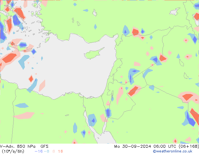 V-Adv. 850 hPa GFS lun 30.09.2024 06 UTC